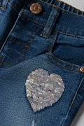 Hearts Skinny Denim Jeans Blue (3)