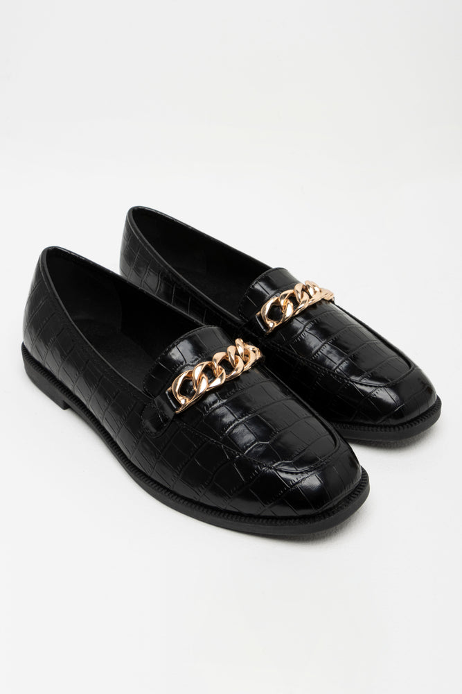 Croc Chain Loafer Black