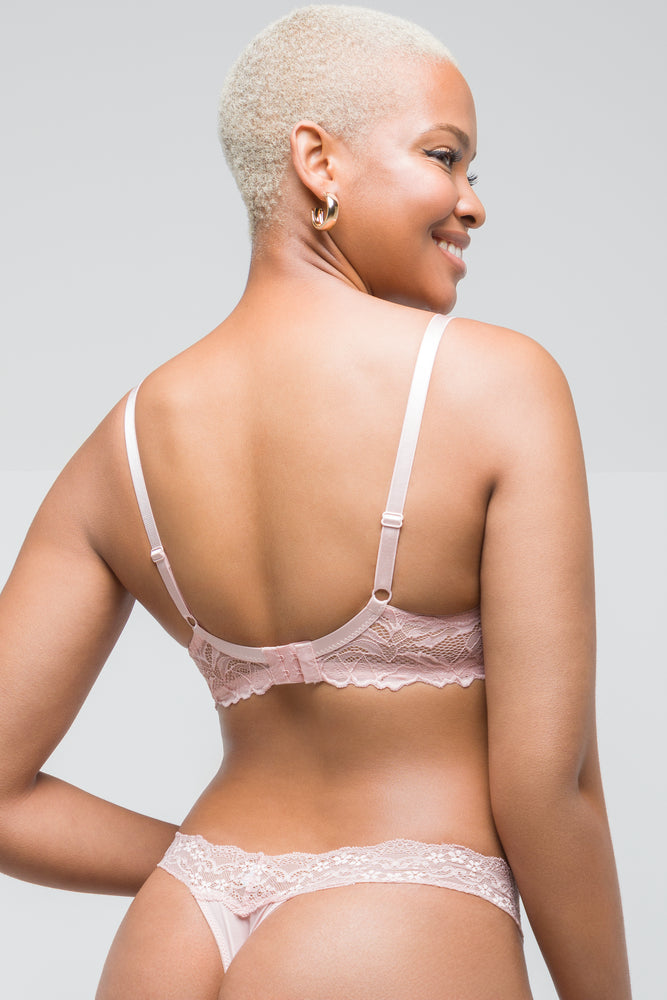 2 Pack Lace Balconette Bras Black & Pink (3)