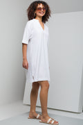 Collar Linen Dress White (1)