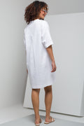 Collar Linen Dress White (2)