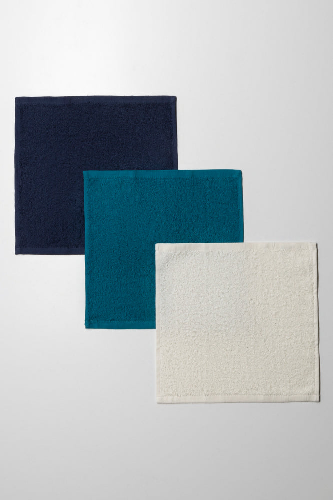 3 Pack Face Cloths Teal