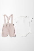 Woven Occassion Dungaree Boy Natural (5)