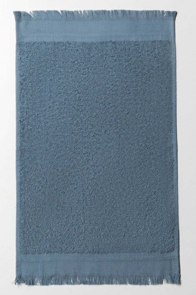Fringed Guest Towel Blue
