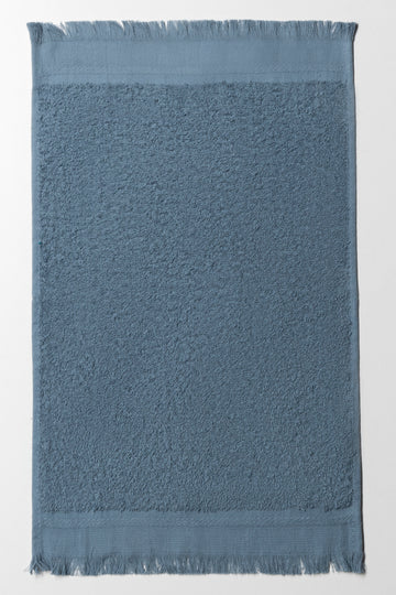 Fringed Guest Towel Blue