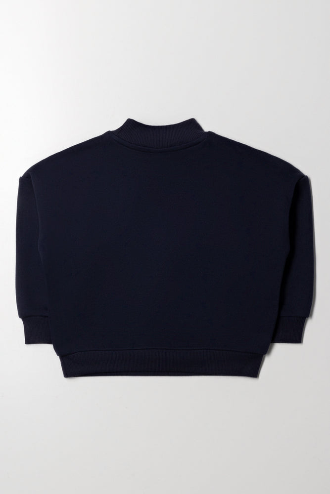 High Neck Tracktop Navy (2)