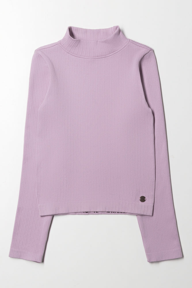 High Neck Seamless Top Lilac
