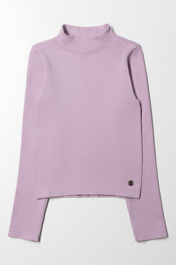 High Neck Seamless Top Lilac
