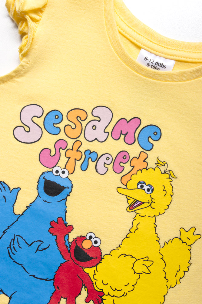 Sesame Street 2 Pack T-Shirt Yellow & White (1)