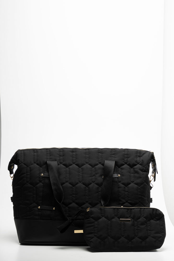 Travel Bag With Cosmetics Bag Set Black