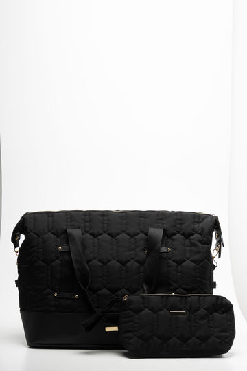 Travel Bag With Cosmetics Bag Set Black