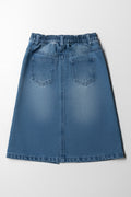 Long Denim Skirt With Headband Blue (3)