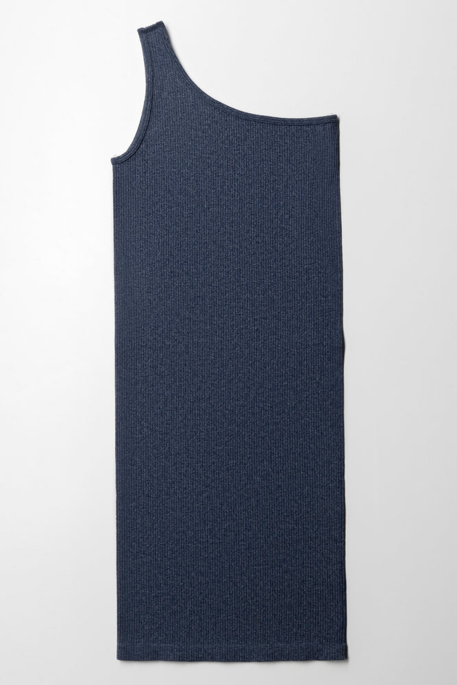 Seamless One Shoulder Dress Navy (2)