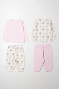 2 Pack long Sleeve Pyjamas Pink And White (5)