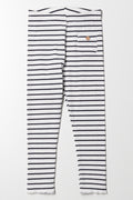 Rib Stripe Leggings Black And White