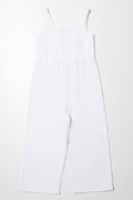 Lace Trim Jumpsuit White