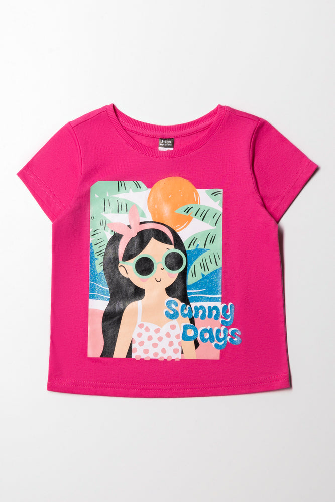 Sunny Days Short Sleeve T-Shirt Bright Pink