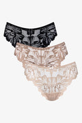 3 Pack Summer Lace Thong Black & Natural (1)