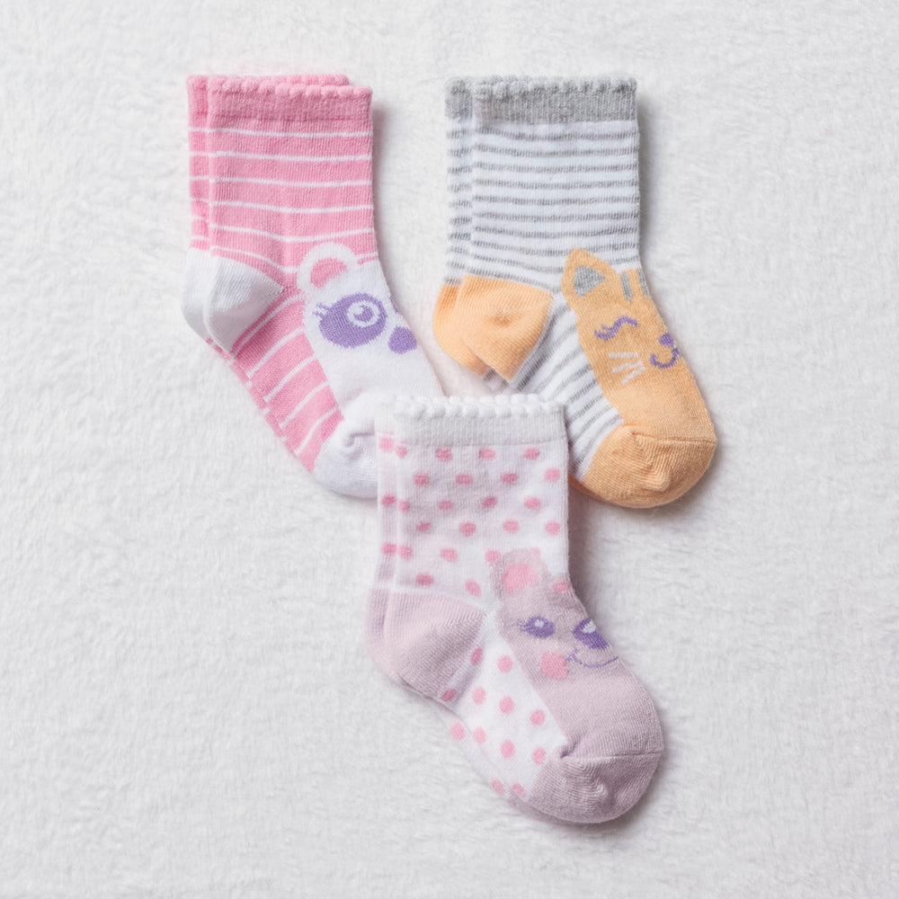 3 Pack Pink Poodle Socks