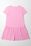 Dropped Waist Tshirt Dress Mid Pink (2)