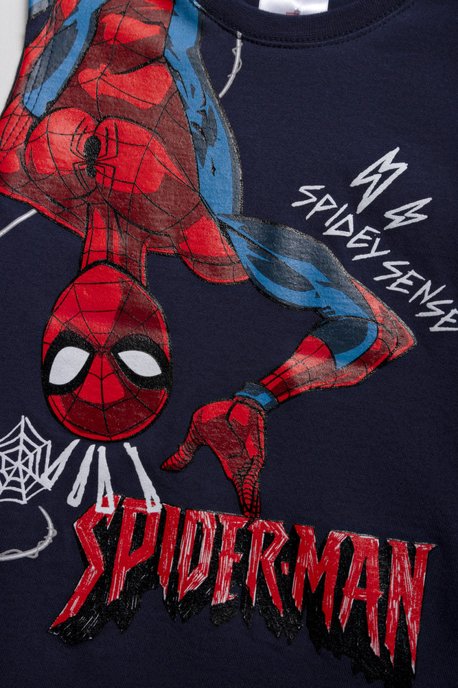 Spiderman 2 Pack Vest Navy (1)