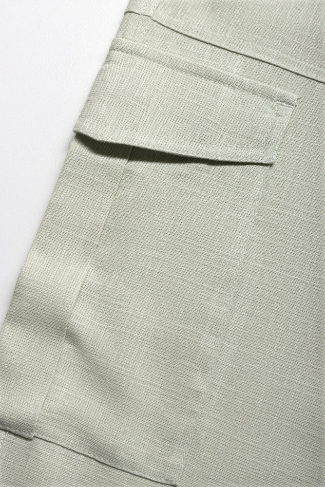 Linen Cargo Trouser Green