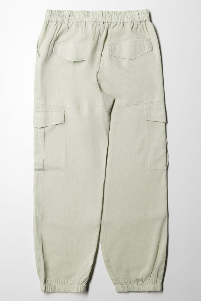 Linen Cargo Trouser Green (3)