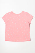 Glitter Spot Printed T-Shirt Coral Pink (2)