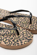 Leopard Print Flip Flop Black (2)