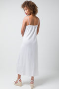 Linen Strappy Maxi Dress White (2)