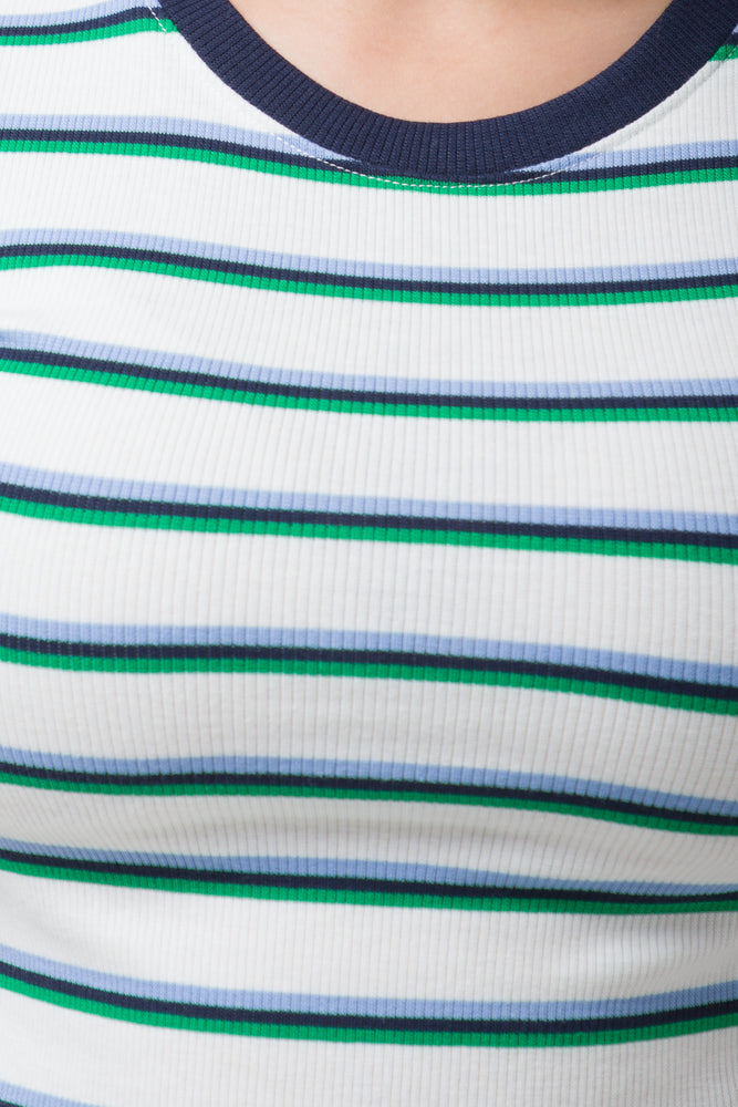 Stripe Short Sleeve T-Shirt Green (3)