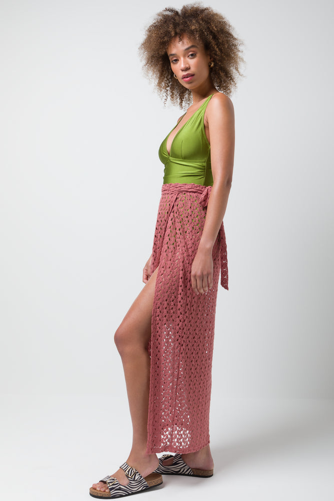 Crochet Wrap Skirt Pink (2)