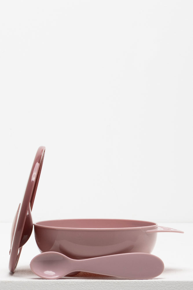 Abc Bowl With Spoon Dusty Pink (1)