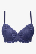 Plus Size 2 Pack Summer Lace Balconette Bras Navy And Natural (1)