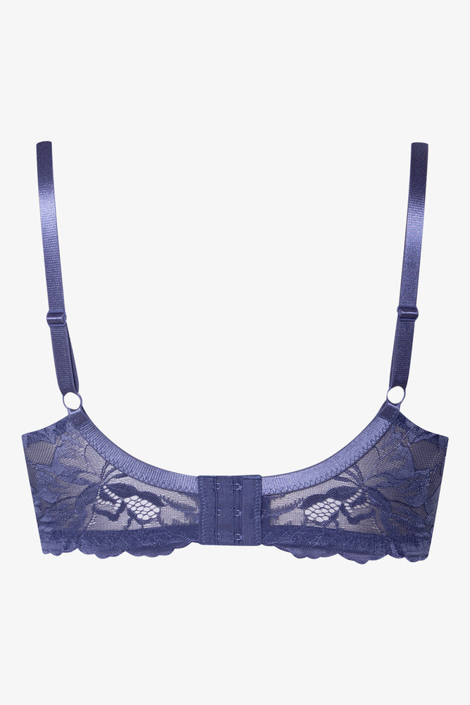 Plus Size 2 Pack Summer Lace Balconette Bras Navy And Natural (3)