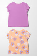 2 Pack Tshirt Mid Pink Foil Print (3)