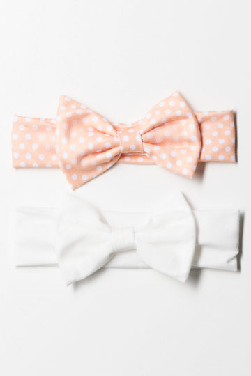 2Pack Headbands Peach & White