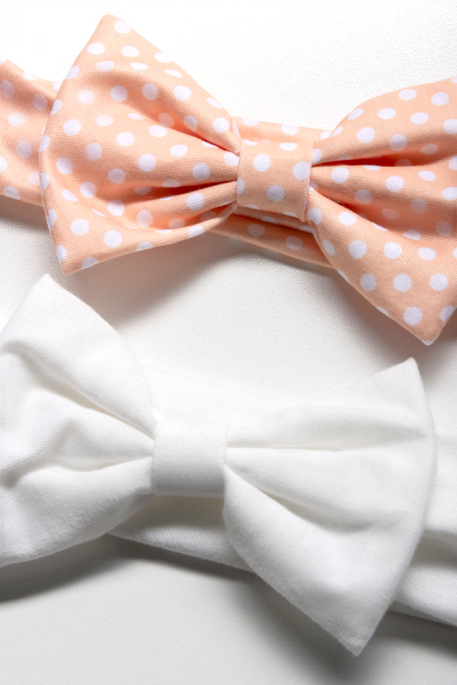 2Pack Headbands Peach & White (1)