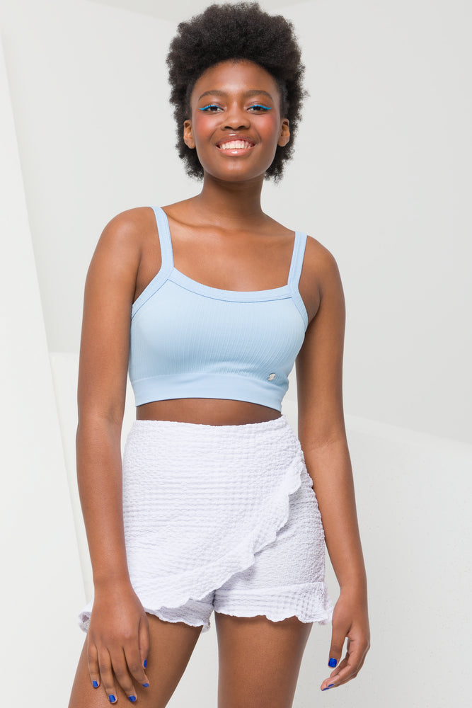 Seamless Crop Vest Light Blue