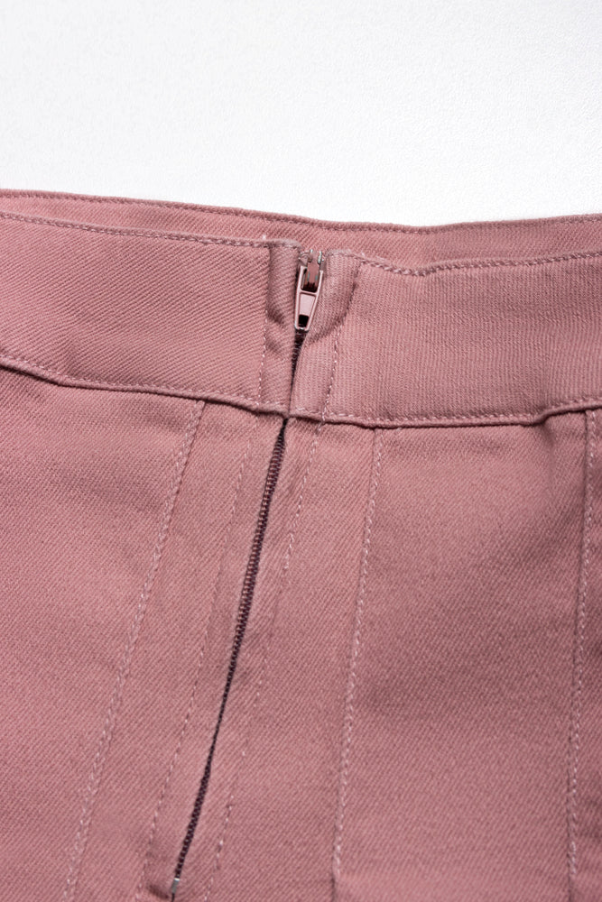 Pleated Denim Skirt Pink (2)