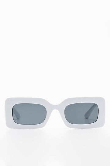 Rectangular Sunglasses White