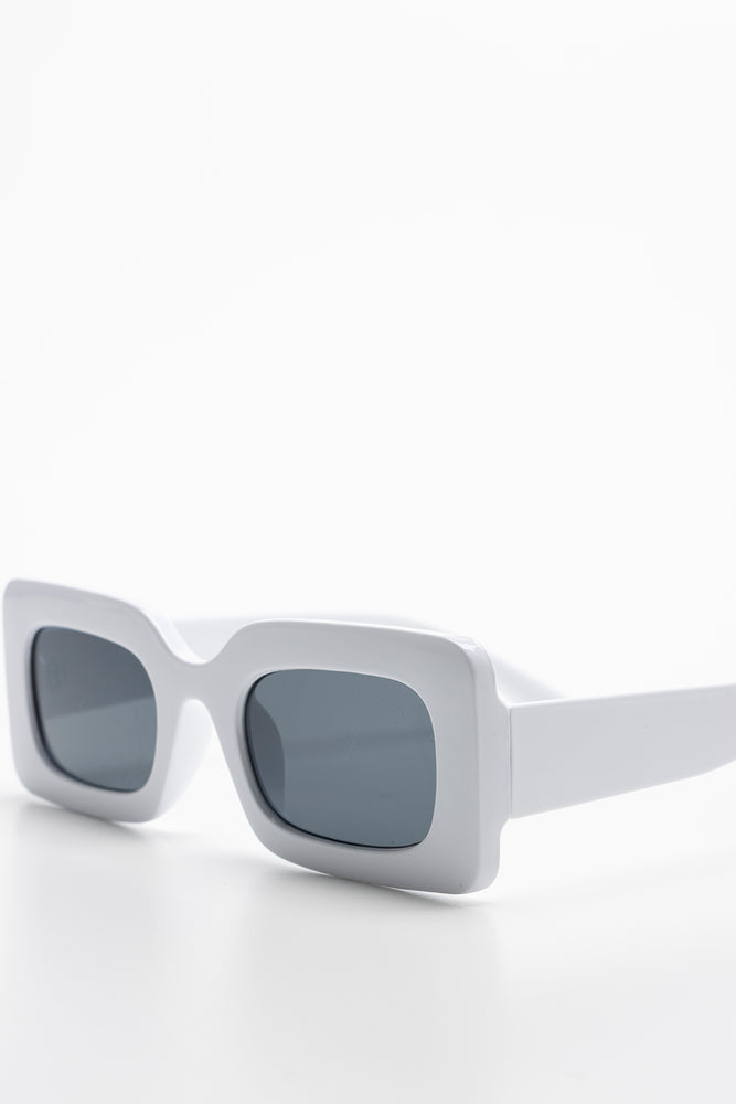 Rectangular Sunglasses White (2)