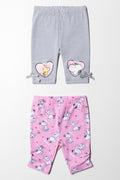 Snoopy 2 Pack Legging Grey & Pink