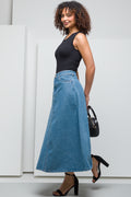 A-Line Denim Skirt Mid Blue (2)