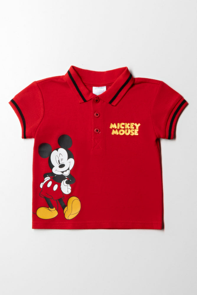 Mickey Mouse Golfer Pique Red