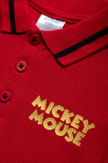 Mickey Mouse Golfer Pique Red (1)