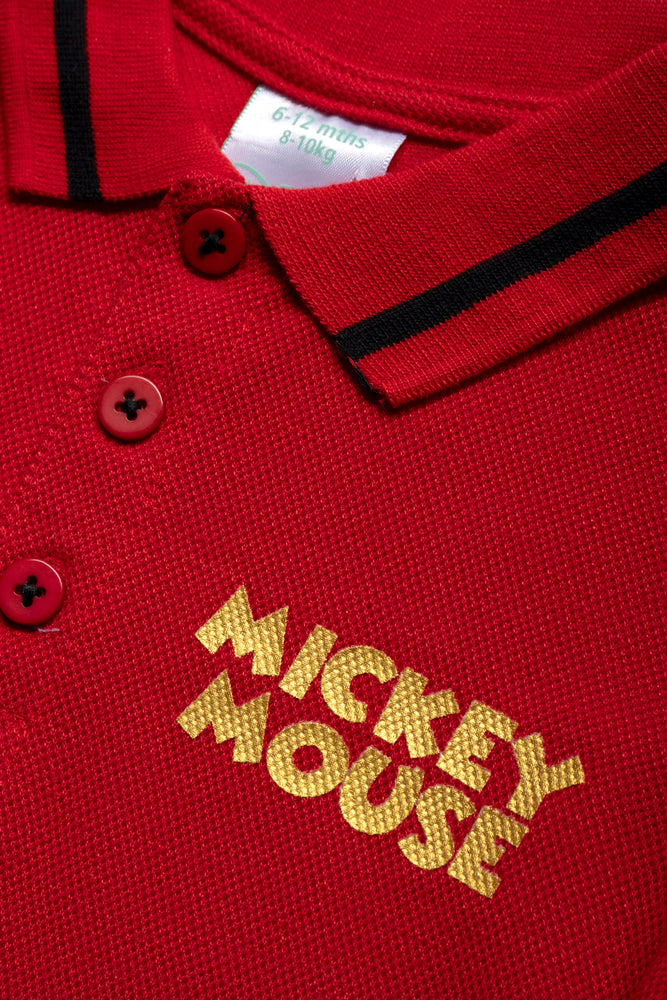 Mickey Mouse Golfer Pique Red (1)