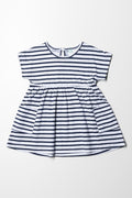 Pocket Dress Navy Stripes White