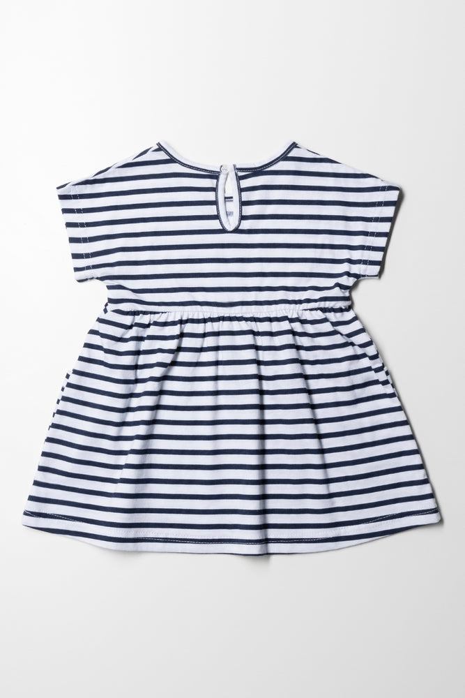 Pocket Dress Navy Stripes White (3)