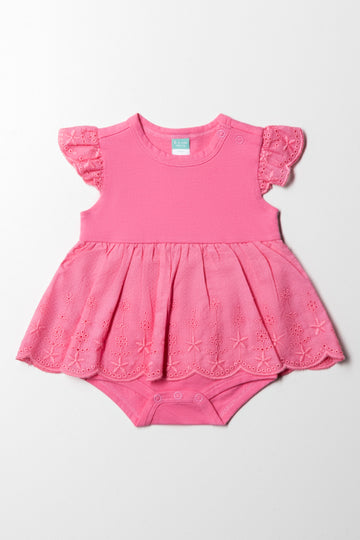 Anglaise Frill Dress Pink